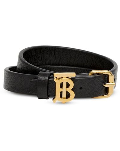 Burberry Monogram Leather Bracelet - Black
