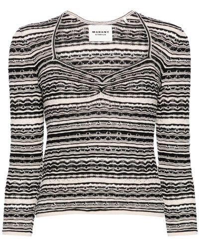 Isabel Marant Maeline Striped Sweater - Black