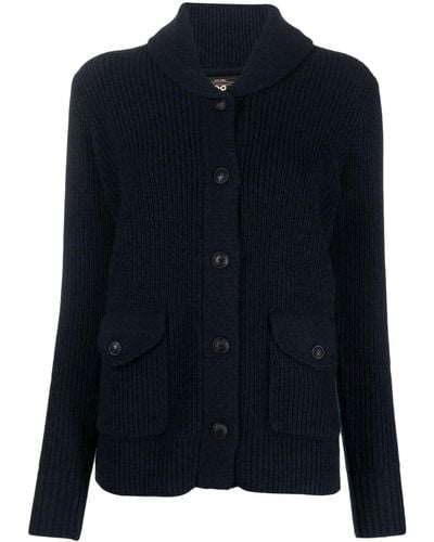RRL Button-up Ribbed-knit Cardigan - Blue