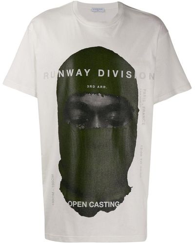 ih nom uh nit Printed Runway Division' T-shirt - White