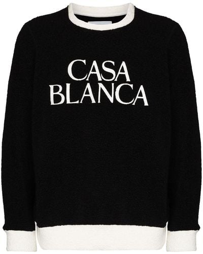 Casablancabrand Sweater Met Geborduurd Logo - Zwart