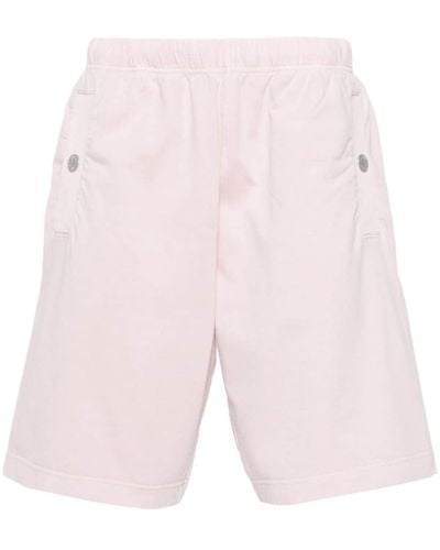 Stone Island Mid-rise Cotton Track Shorts - Pink