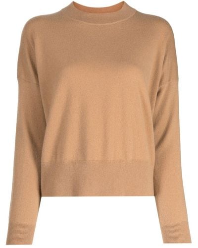 N.Peal Cashmere Fine-knit Cashmere Sweater - Natural