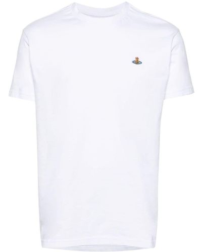 Vivienne Westwood Logo-embroidered Cotton T-shirt - White