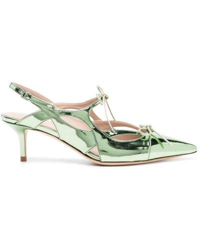 SCAROSSO Brisk 60mm Patent-leather Court Shoes - Green