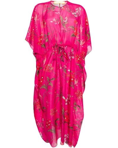 Erdem Floral-print Cotton-blend Dress - Roze