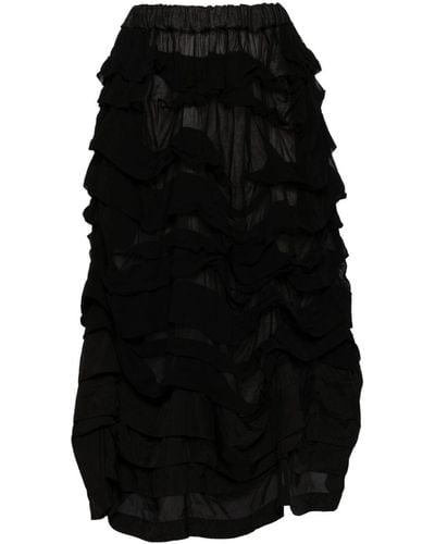 Comme des Garçons Ruffled Midi Skirt - Black