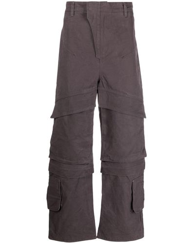 Entire studios Mid-rise Straight-leg Cotton Cargo Jeans - Gray