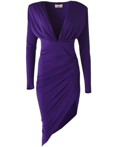 Alexandre Vauthier V-neck Draped-design Dress - Purple