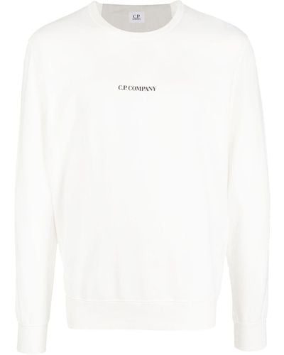 C.P. Company Logo-print Long-sleeve Sweatshirt - White