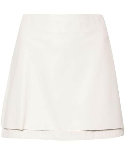 Bimba Y Lola A-line Leather Miniskirt - White