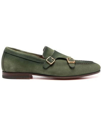 Santoni Chaussures Carlos à double boucle - Vert