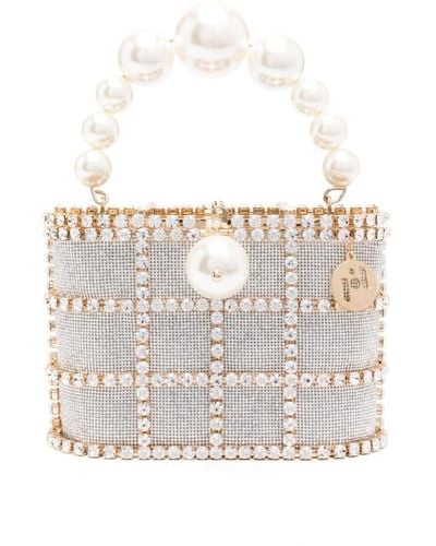 Rosantica Borsa tote Holli Bling con decorazione - Bianco