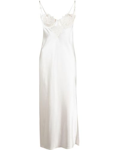 Fleur du Mal Lily Lace-panelled Slip Dress - White