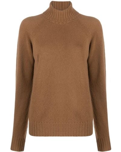 Drumohr Roll-neck Ribbed Sweater - Brown