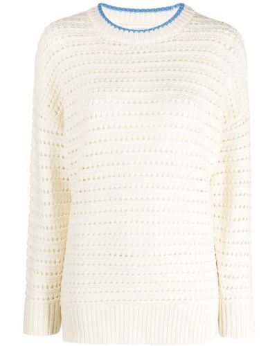 Chinti & Parker Long-sleeve Crochet Top - Naturel