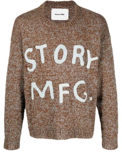 STORY mfg. Spinning Organic-cotton Sweater - Brown