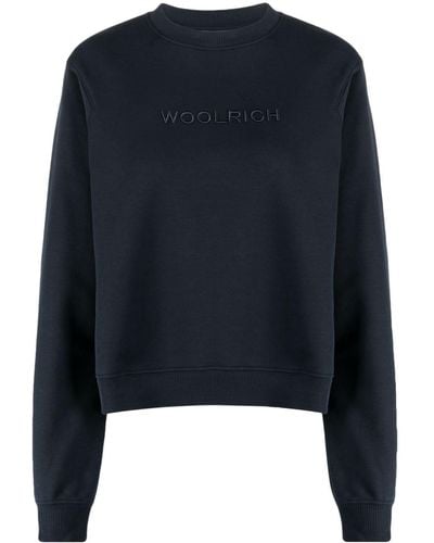 Woolrich Logo-embroidered Crew-neck Sweatshirt - Blue