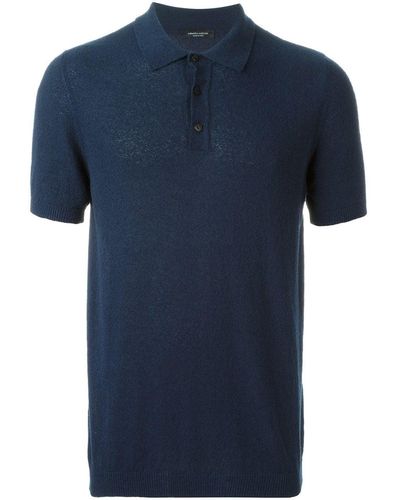 Roberto Collina Shortsleeved Knit Polo Shirt - Blauw