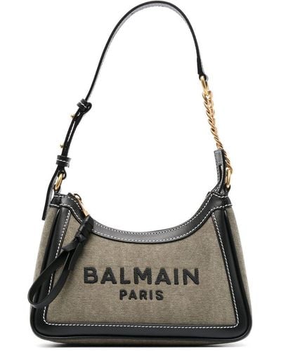 Balmain Logo-print B-army Shoulder Bag - Grey