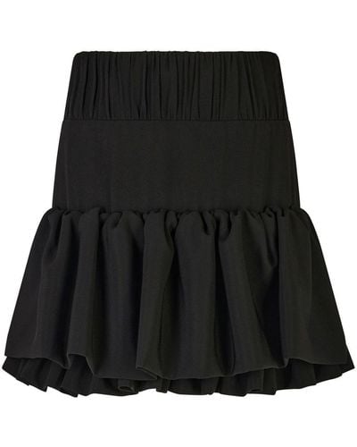 Rabanne Minifalda a capas con volantes - Negro