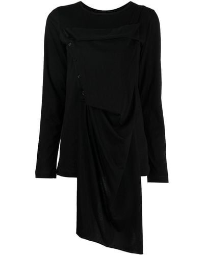 Yohji Yamamoto Asymmetric-design Cotton Top - Black