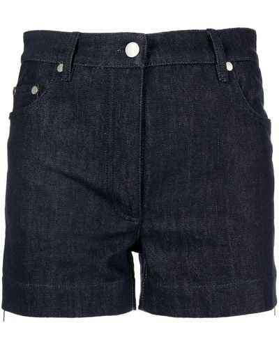 Peter Do High-waisted Denim Shorts - Blue