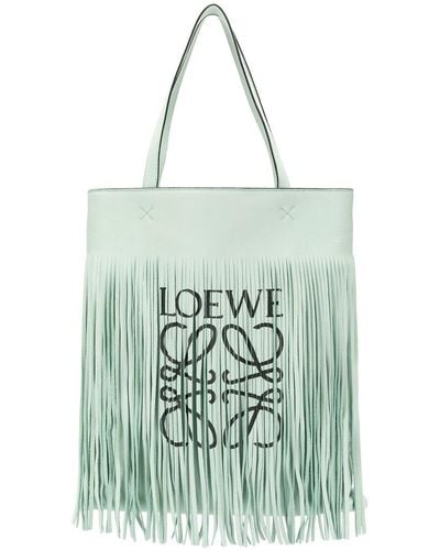 Loewe Bolso shopper con flecos de piel de cordero - Verde