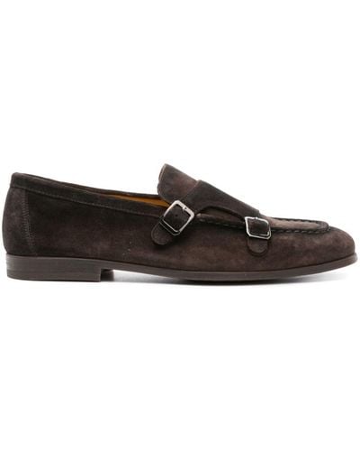 Doucal's Double-buckle Suede Loafers - Brown