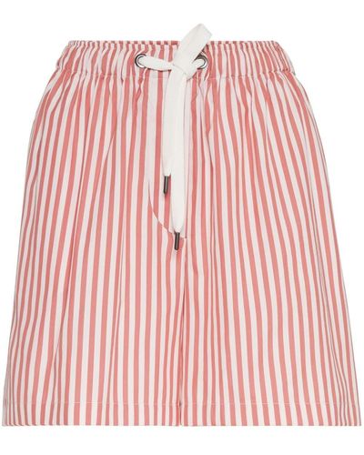 Brunello Cucinelli Striped High-waist Shorts - Pink
