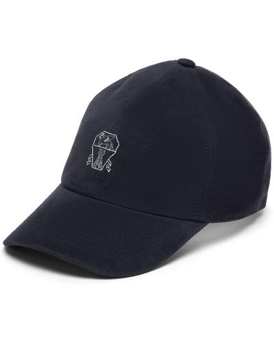 Brunello Cucinelli Gorra bordada - Azul