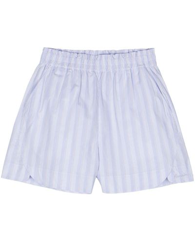 Remain Striped Organic Cotton Shorts - White
