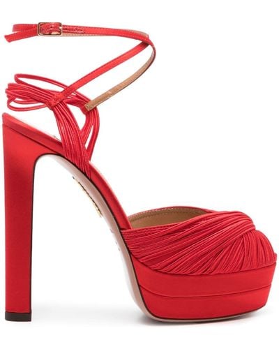 Aquazzura 135mm Twist Detail Sandals - Red