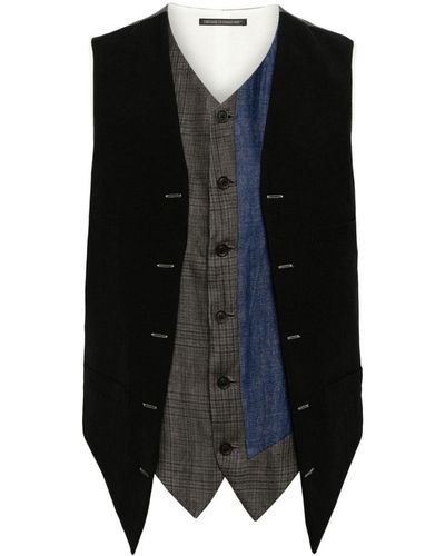 Yohji Yamamoto Gilet Met Gelaagd Effect - Zwart