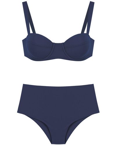 Isolda Marinho High-waisted Bikini Set - Blue