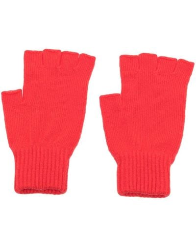 Pringle of Scotland Fingerless Cashmere Gloves - Red