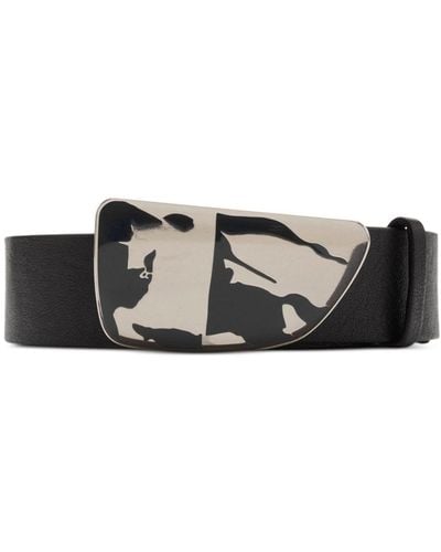 Burberry Shield Ekd Leather Belt - Black