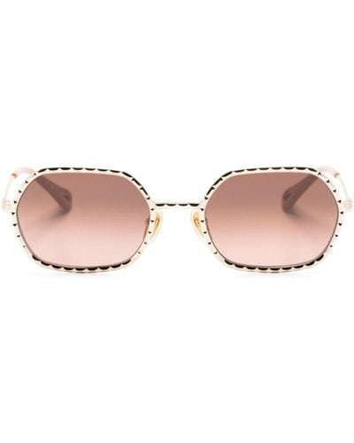 Chloé Geometric-frame Sunglasses - Pink