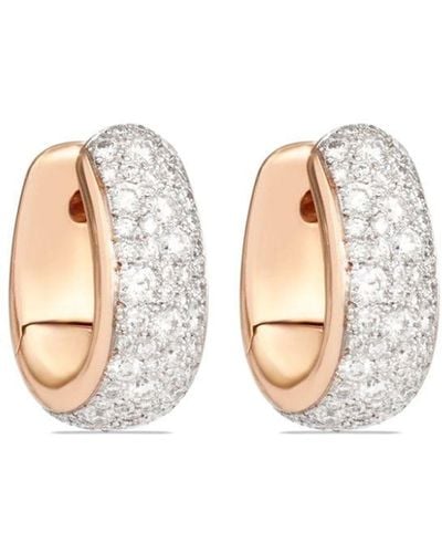 Pomellato 18kt Rose Gold Diamond Iconic Hoop Earrings - White