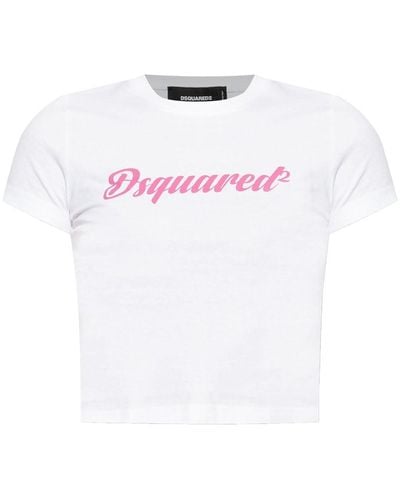 DSquared² Logo-print cropped T-shirt - Weiß
