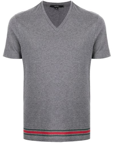Gucci Gestreiftes T-Shirt - Grau