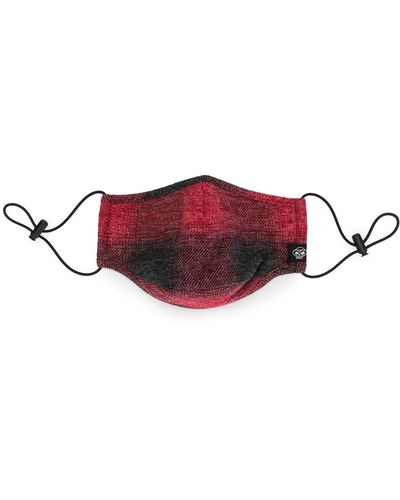 Mostly Heard Rarely Seen Check Print Face Mask - Red