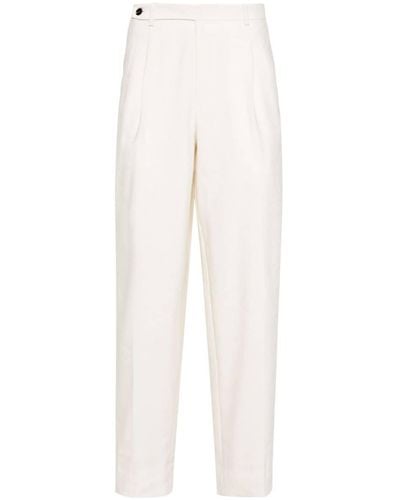Brioni Pleat-detail Tailored Trousers - White