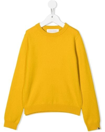 Extreme Cashmere Ribbed-knit Long-sleeved Sweater - Yellow