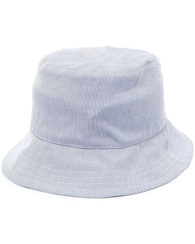 Thom Browne Pinstripe-print Cotton Bucket Hat - White
