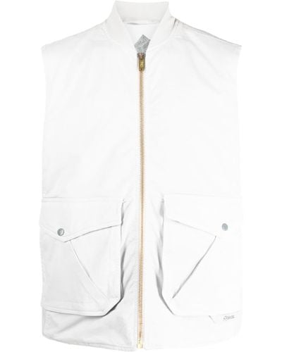 Objects IV Life Gilet en coton à poches cargo - Blanc