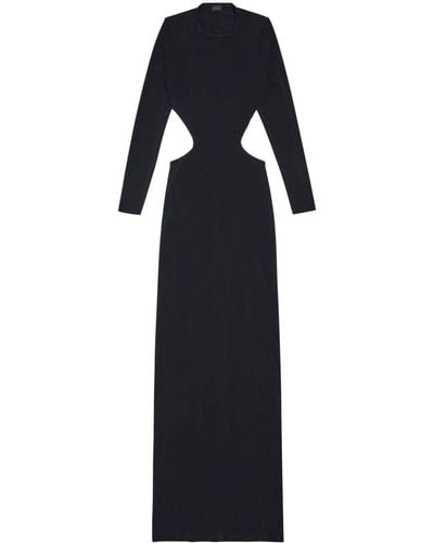 Balenciaga Logo-tag Cut-out Maxi Dress - Black