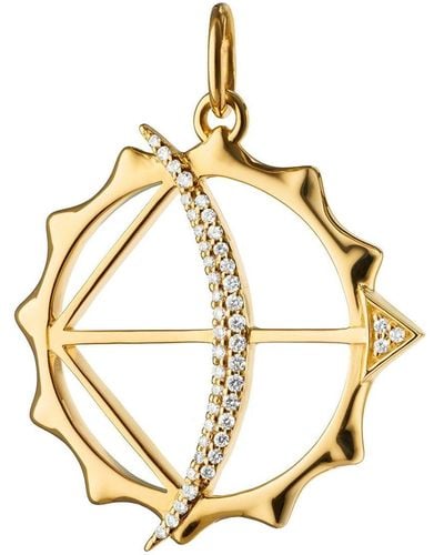 Monica Rich Kosann Ciondolo Apollo Bow Arrow in oro 18kt e diamanti - Metallizzato