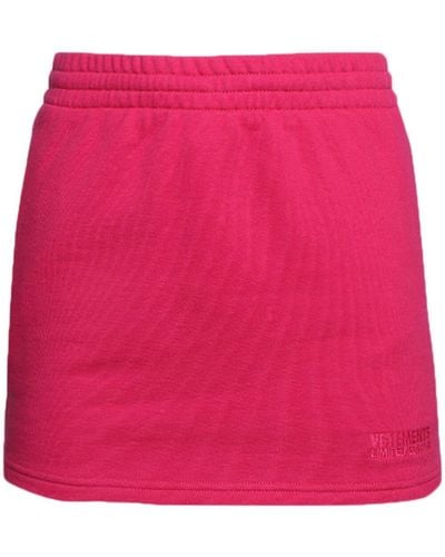 Vetements Embroidered-logo Mini Skirt - Pink
