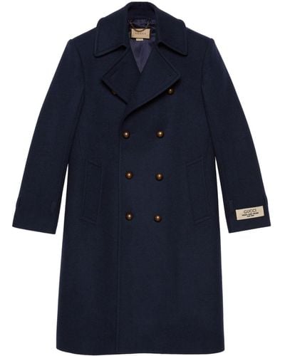 Gucci Wool Felt Overcoat - Blue